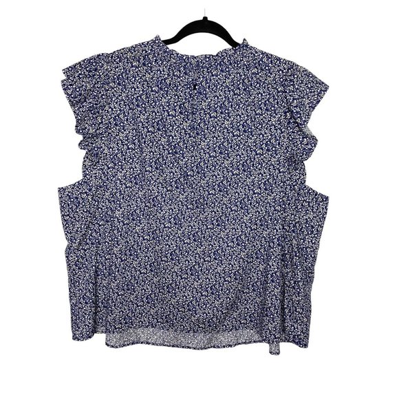 Old Navy Women's Blue Floral Flutter Sleeveless‎ Smocked Top 3X Boho Festival - Picture 2 of 6